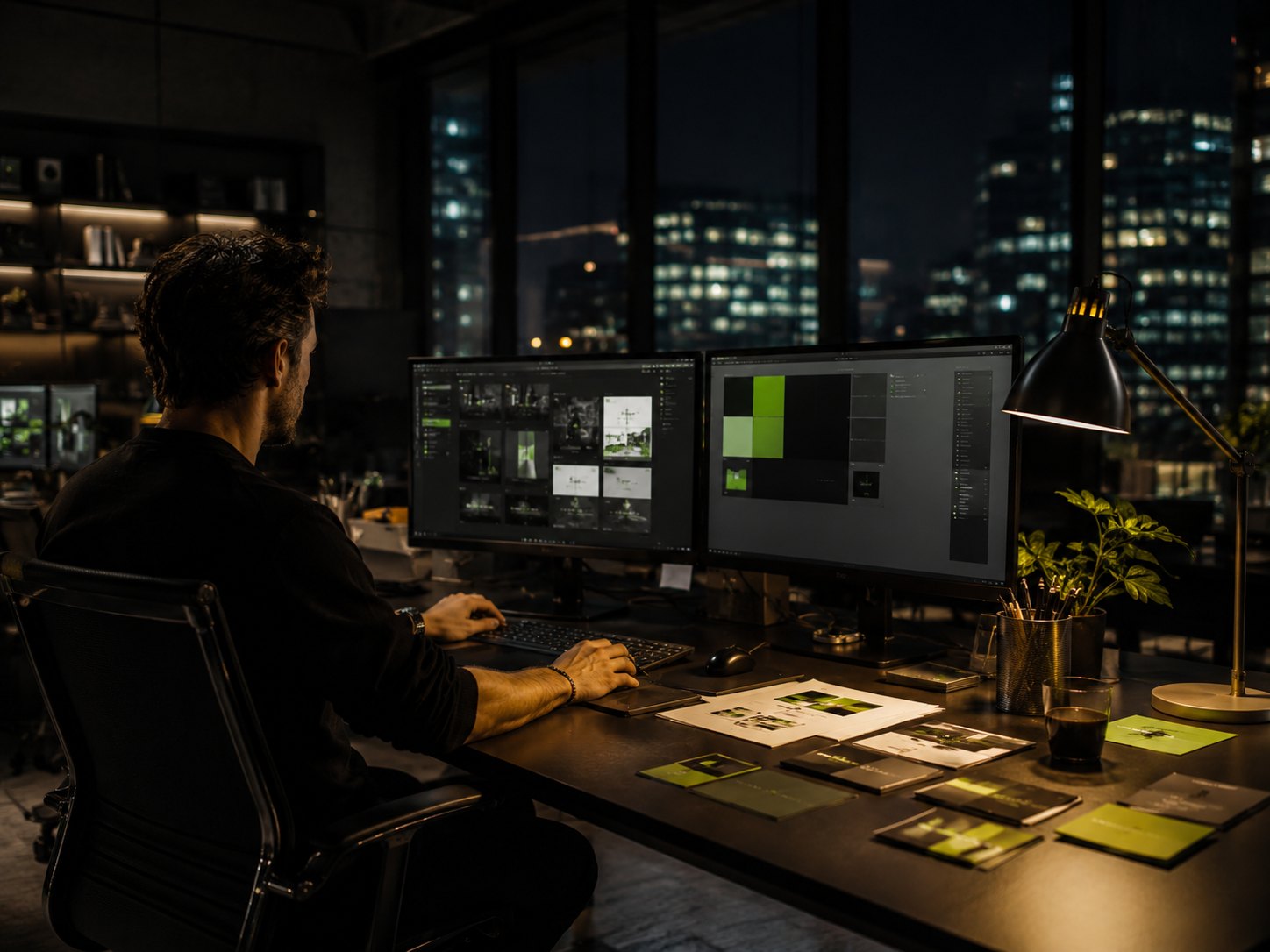 Digital designer working across screens and brand system studies